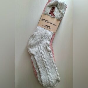 NEW BCBGeneration Cozy Pink and Gray 3 Pack Sock Set